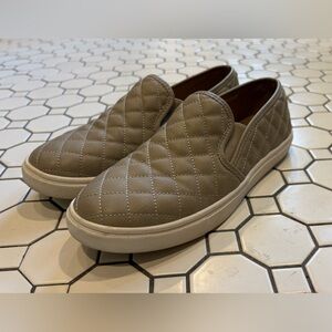 Steve Madden Quilted Slip-On Sneakers in Taupe